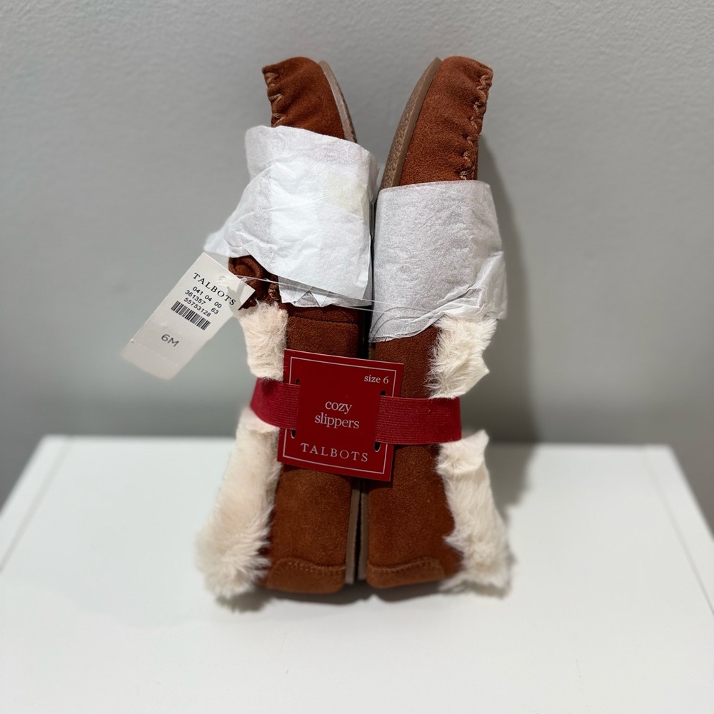 Talbots Tan Cozy Slippers
